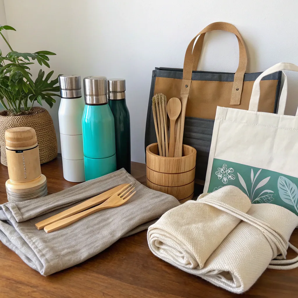 Assortment of eco-friendly products